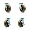 Service Caster 6 Inch High Temp Phenolic Swivel Caster Set with Roller Bearings 2 Brakes SCC SCC-30CS620-PHRHT-2-TLB-2 - alternate 1